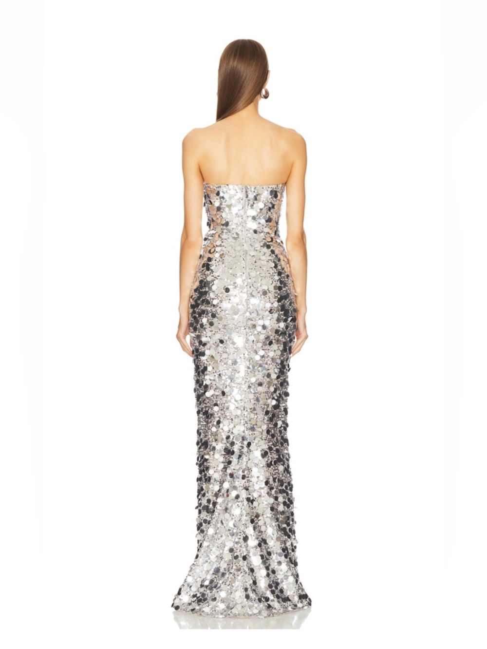 Farah Strapless Gown in Silver - Picture 2 of 5